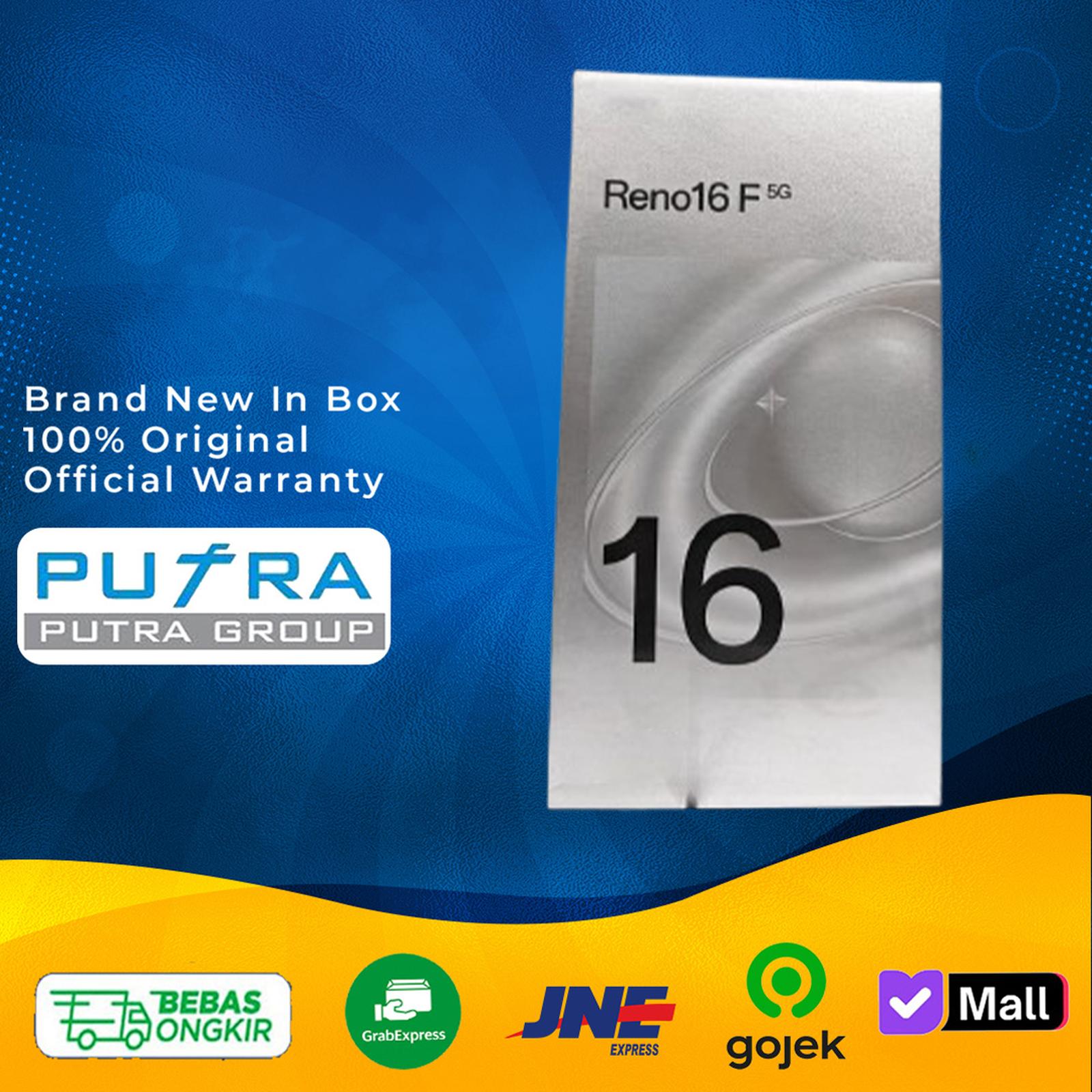 (RESMI) Oppo Reno 16F 5G 8/128GB 8/256GB Putih Ultra Violet Ungu Garansi Resmi Indonesia 1 Tahun - 8/128GB, Putih
