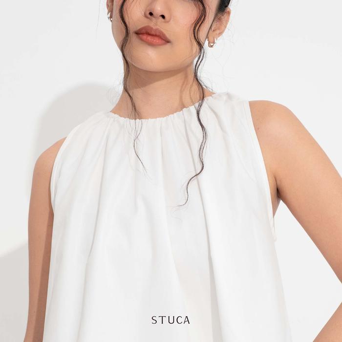 STUCA – Atasan Wanita – Arlo Top (Gathered Neck Sleeveless Top) - BROKEN WHITE, S-M
