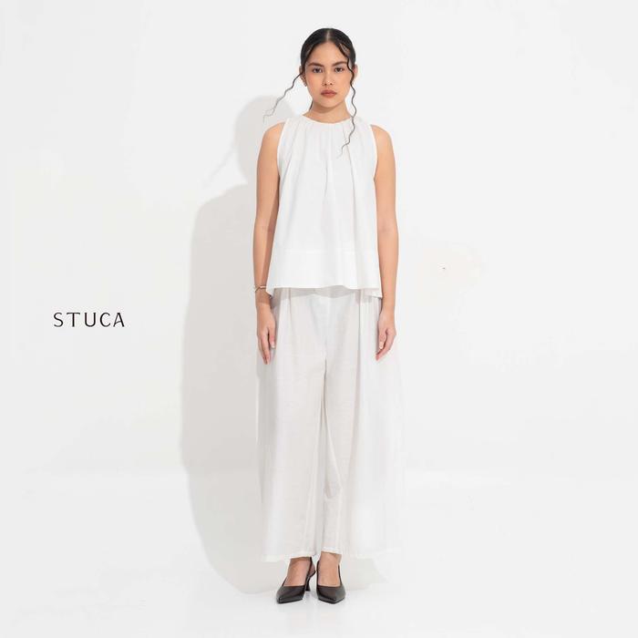 STUCA – Atasan Wanita – Arlo Top (Gathered Neck Sleeveless Top) - BROKEN WHITE, S-M