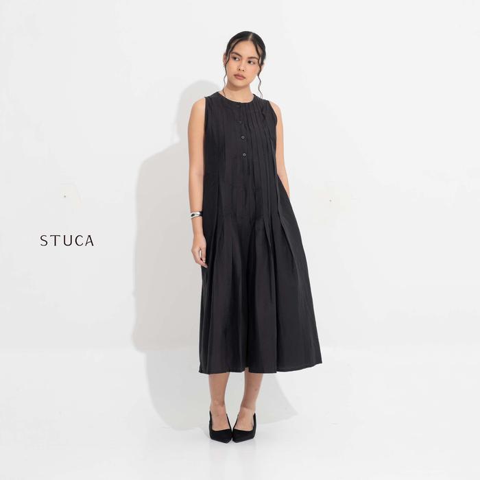 STUCA – Dress Wanita – Rei Dress (Midi Dress with Pintuck Detail) - BROKEN WHITE, S-M foto 6