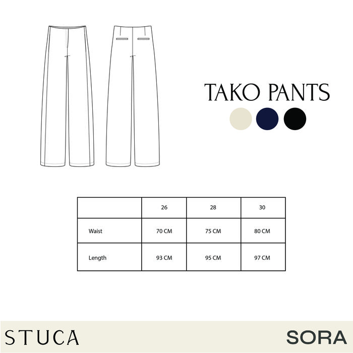STUCA – Celana Wanita – Tako Pants (Barrel Pants with Front Seam Detail) - Cream, 26
