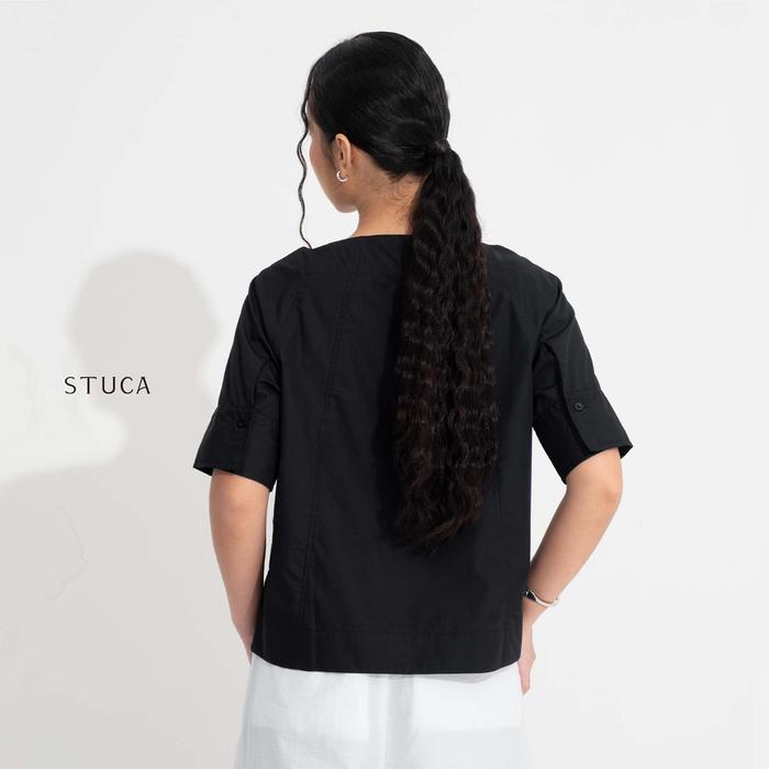 STUCA – Atasan Wanita – Luma Top (Curved Round Neck Top) - Black, S-M