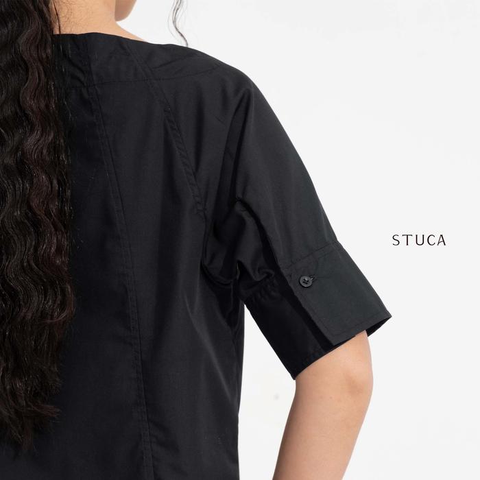 STUCA – Atasan Wanita – Luma Top (Curved Round Neck Top) - Black, S-M