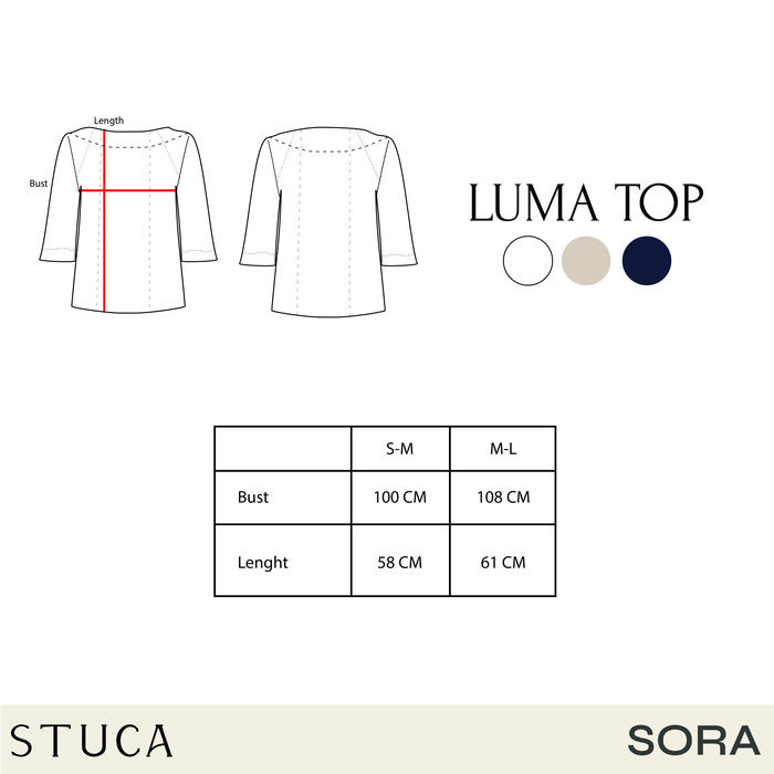 STUCA – Atasan Wanita – Luma Top (Curved Round Neck Top) - Black, S-M