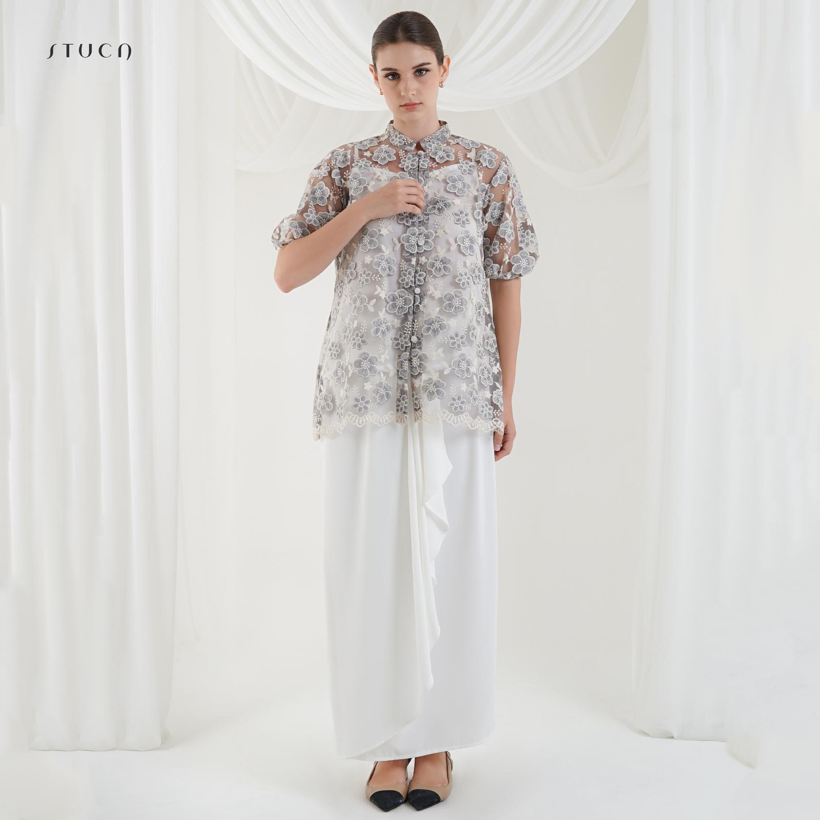 STUCA – Rok Wanita – Ameria Skirt (Asymmetric Ruffle Skirt) - Off White