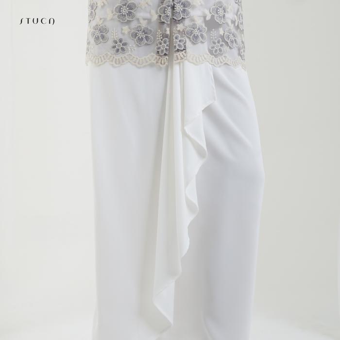 STUCA – Rok Wanita – Ameria Skirt (Asymmetric Ruffle Skirt) - Off White