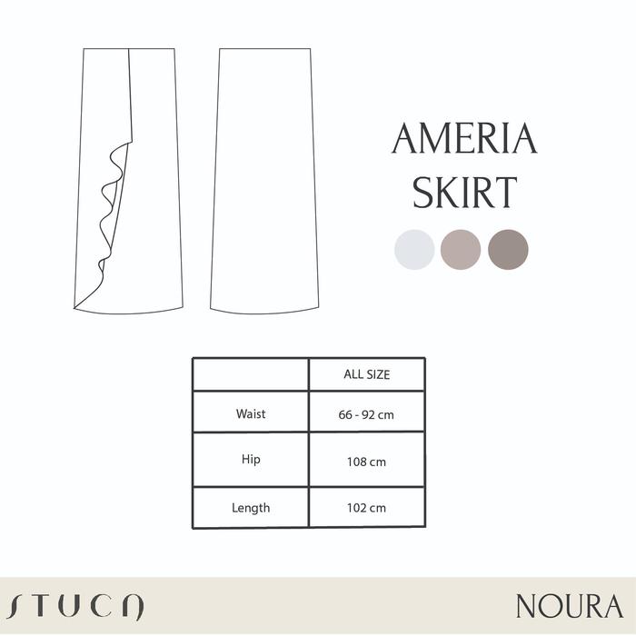 STUCA – Rok Wanita – Ameria Skirt (Asymmetric Ruffle Skirt) - Off White