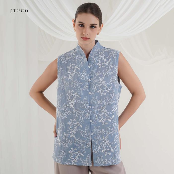 STUCA – Baju Lebaran – Camelia Top (Embroidered Cotton Sleeveless Top) - Pink foto 6