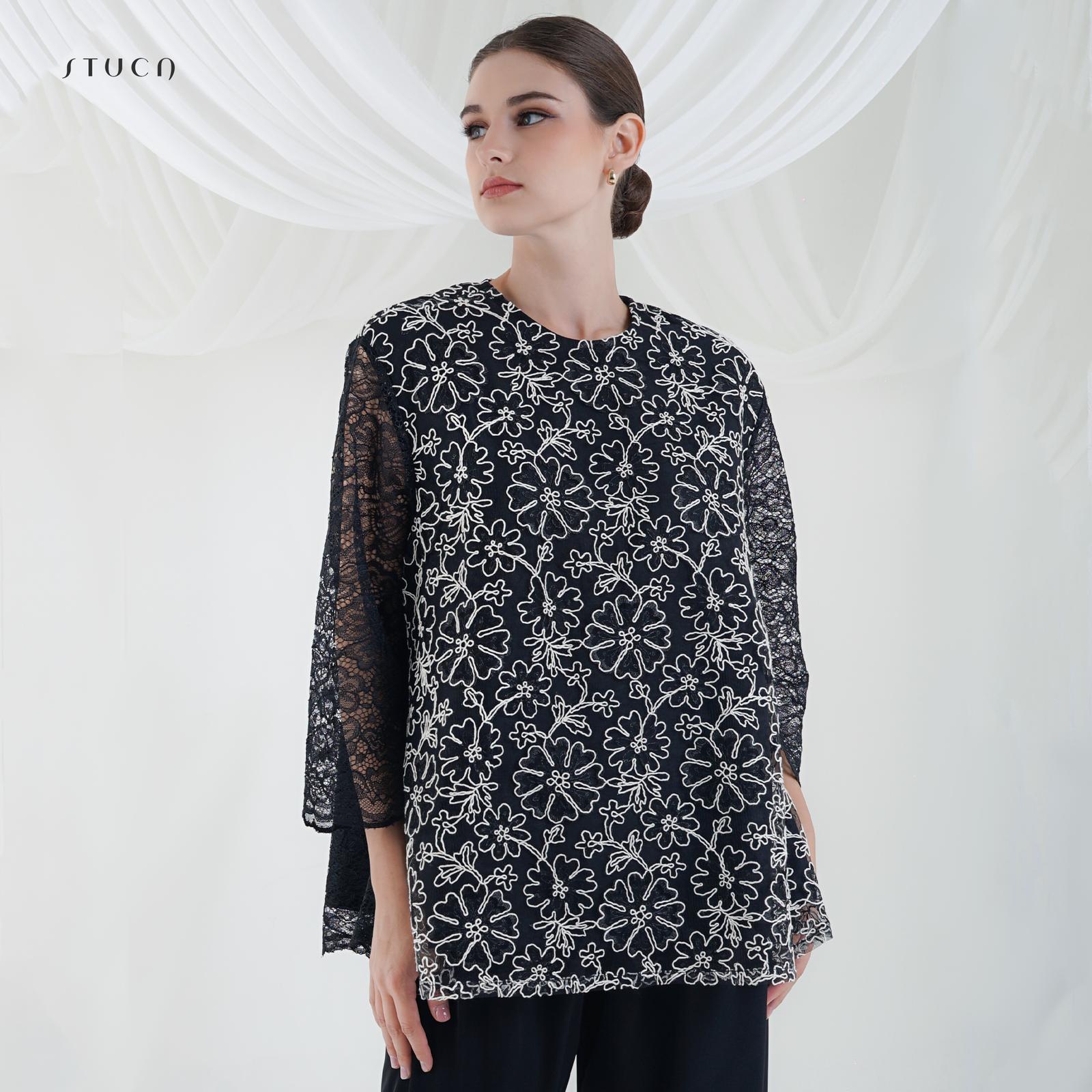 STUCA – Baju Lebaran – Soraya Blouse (Embroidered Tulle Blouse) - Off White