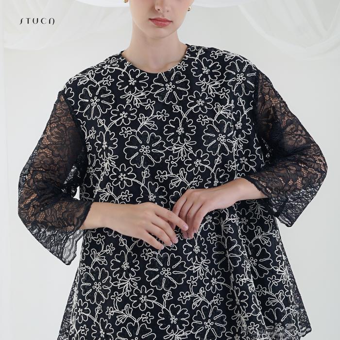 STUCA – Baju Lebaran – Soraya Blouse (Embroidered Tulle Blouse) - Off White