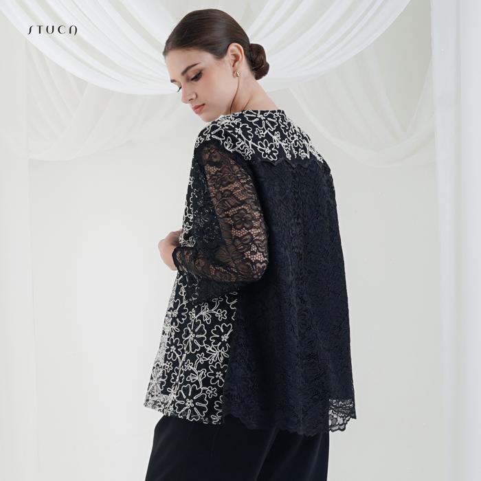 STUCA – Baju Lebaran – Soraya Blouse (Embroidered Tulle Blouse) - Off White