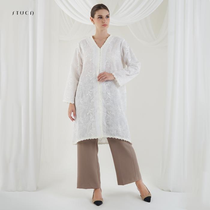 STUCA – Baju Lebaran – Florine Tunic (Embroidered Tunic Top) - Off White