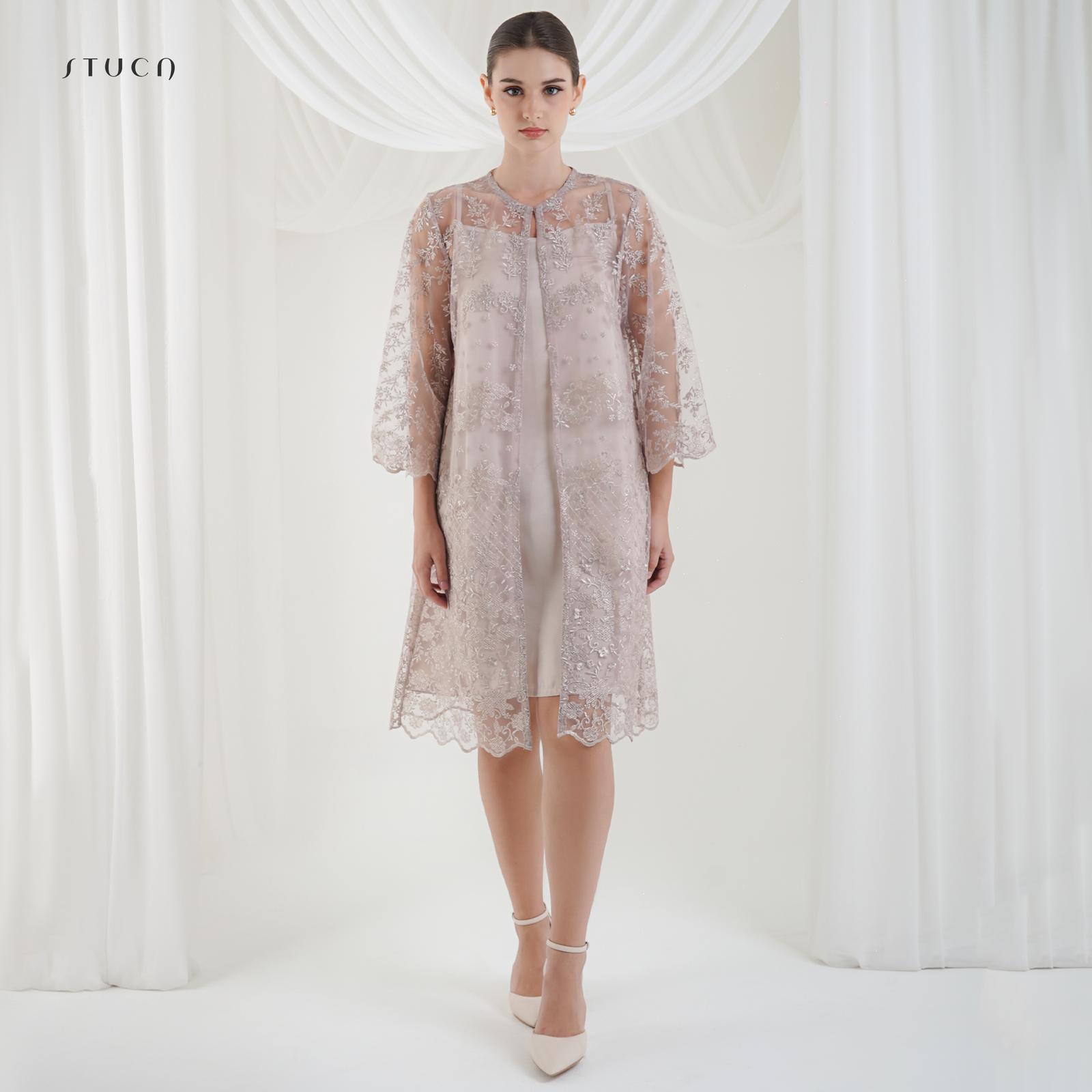STUCA – Dress Lebaran – Zeirah Dress (Lace Outer Dress) - Cream