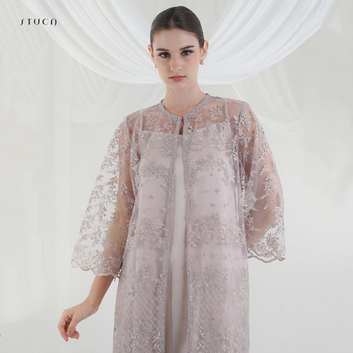 STUCA – Dress Lebaran – Zeirah Dress (Lace Outer Dress) - Cream