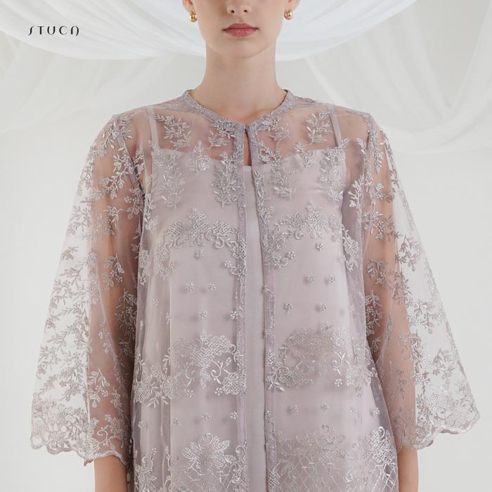 STUCA – Dress Lebaran – Zeirah Dress (Lace Outer Dress) - Cream