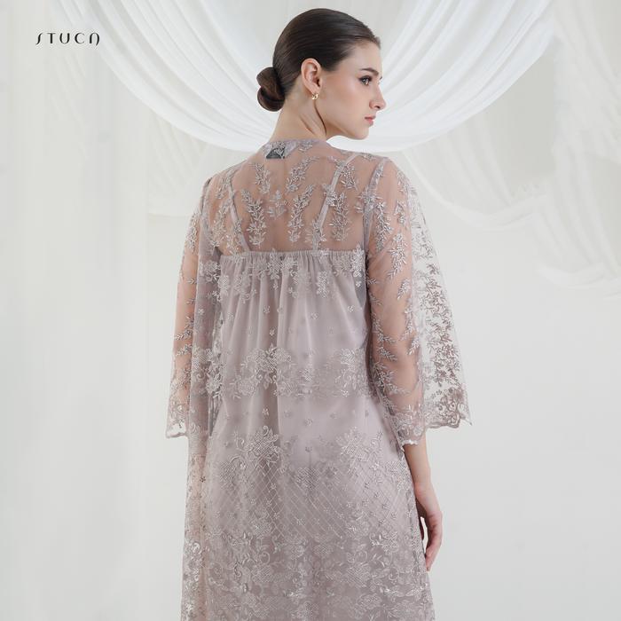 STUCA – Dress Lebaran – Zeirah Dress (Lace Outer Dress) - Cream