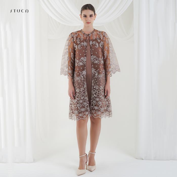STUCA – Dress Lebaran – Zeirah Dress (Lace Outer Dress) - Cream foto 6