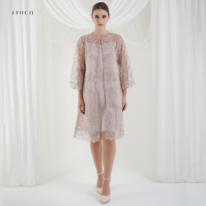 STUCA – Dress Lebaran – Zeirah Dress (Lace Outer Dress) - Cream foto 10