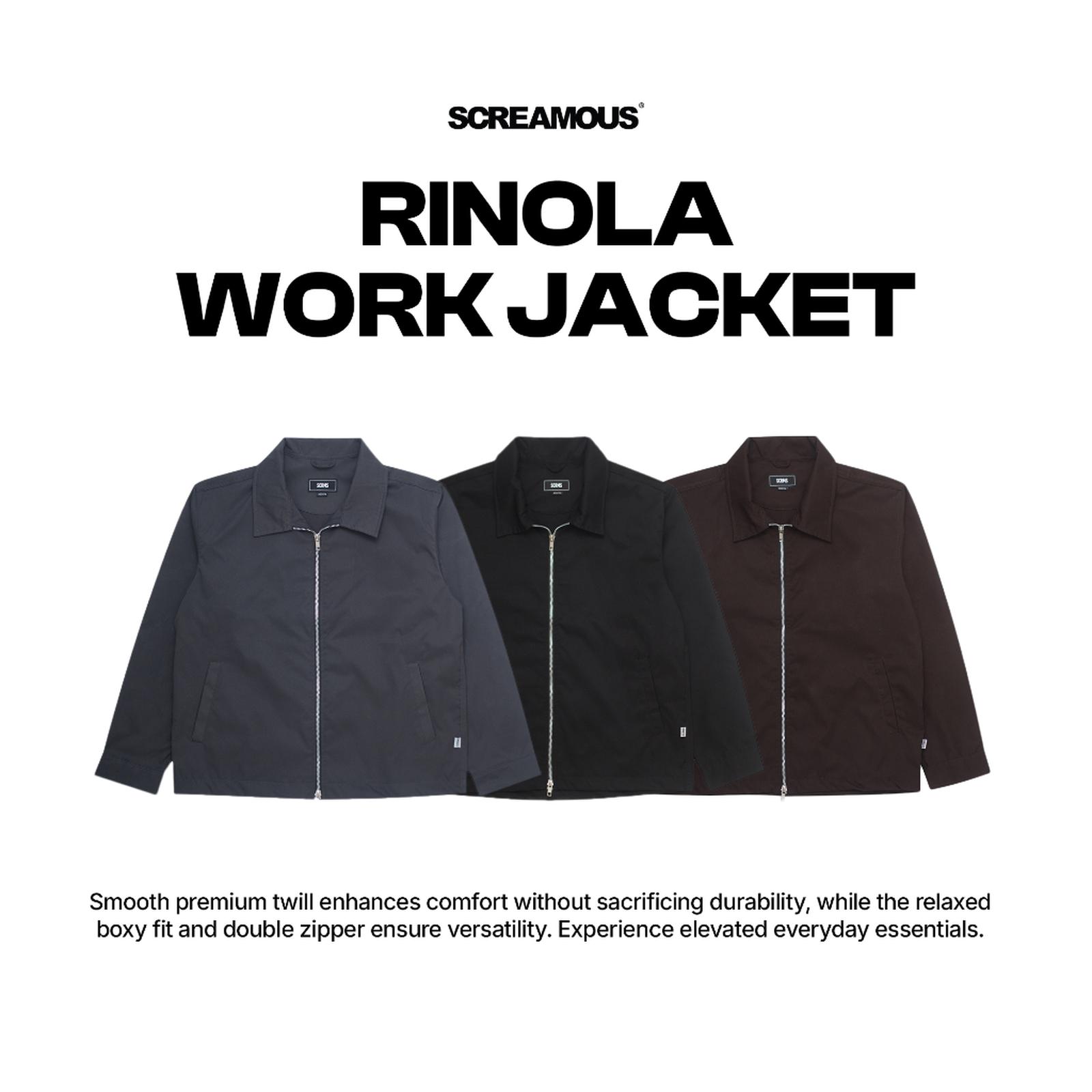 Screamous Work Jacket Double Zipper RINOLA Boxy Fit - BLACK, S