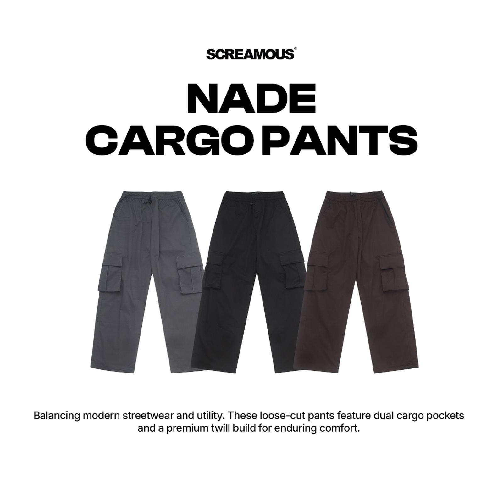 Screamous Long Pants Cargo NADE Loose Fit - BLACK, 28
