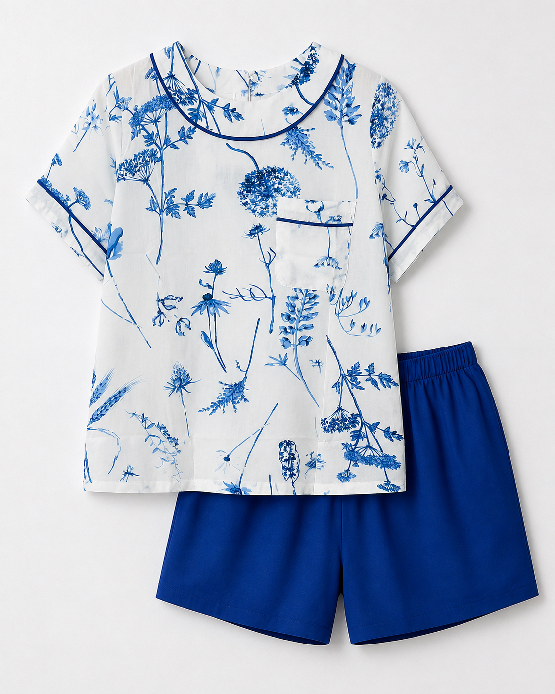 Piyama Rayon Kembang Biru