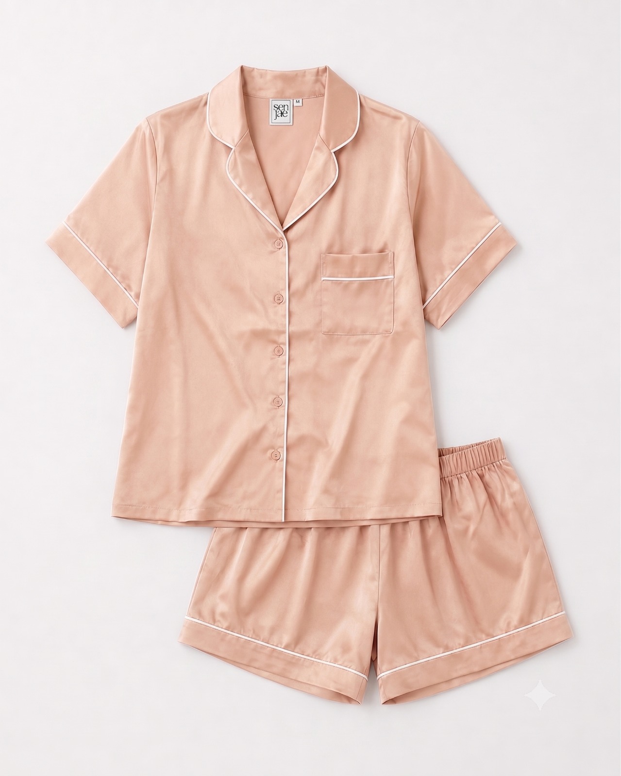 Piyama Satin Soft Peach
