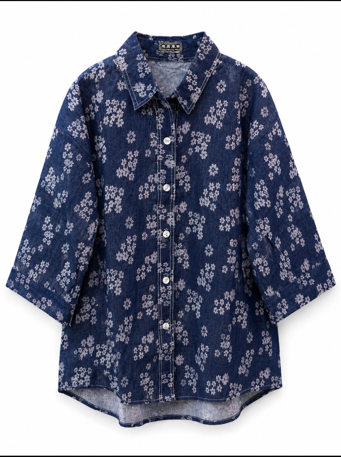 Blus jeans corak wash