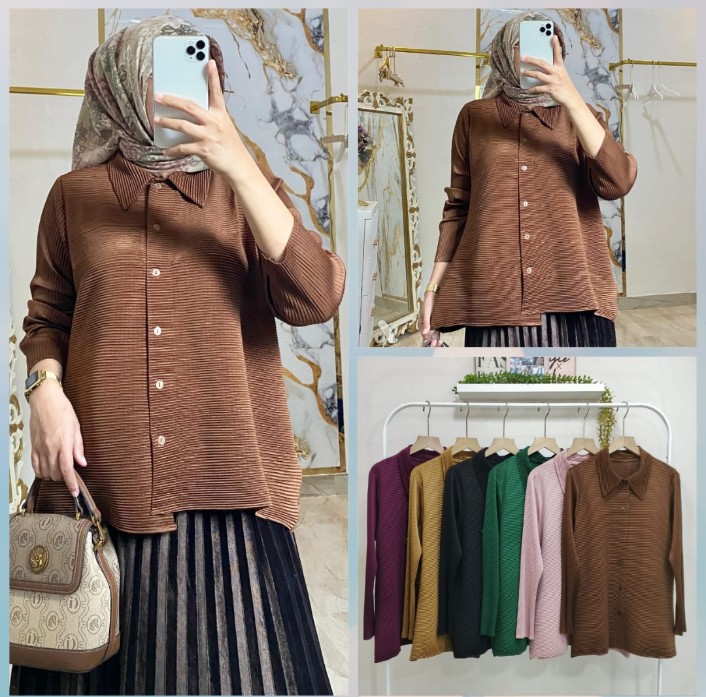 Blouse Plisket Kerah