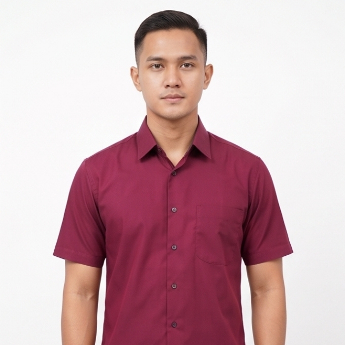 ALISAN KEMEJA LENGAN PENDEK MAROON