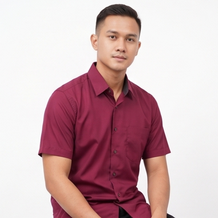 ALISAN KEMEJA LENGAN PENDEK MAROON