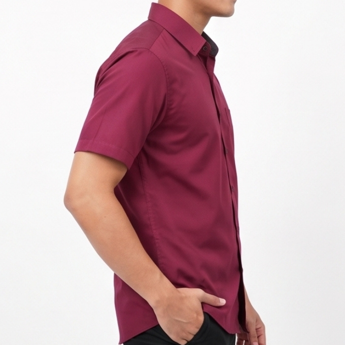 ALISAN KEMEJA LENGAN PENDEK MAROON