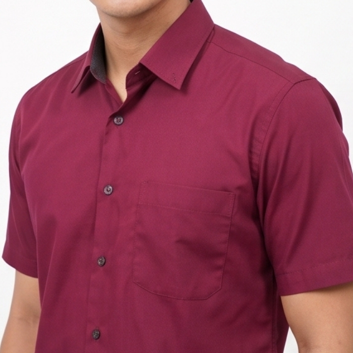 ALISAN KEMEJA LENGAN PENDEK MAROON