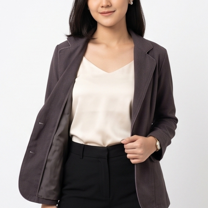 BLAZER KERJA FORMAL CHARCOAL