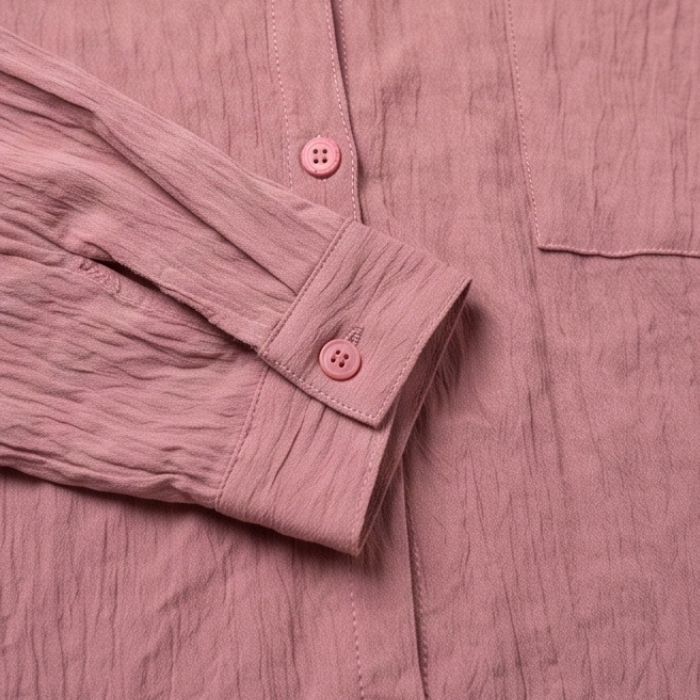 KEMEJA CRINKLE LENGAN PANJANG DUSTY PINK