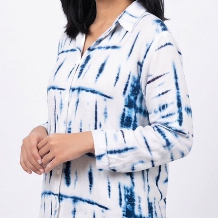 PIYAMA SET PANJANG TIE DYE INDIGO