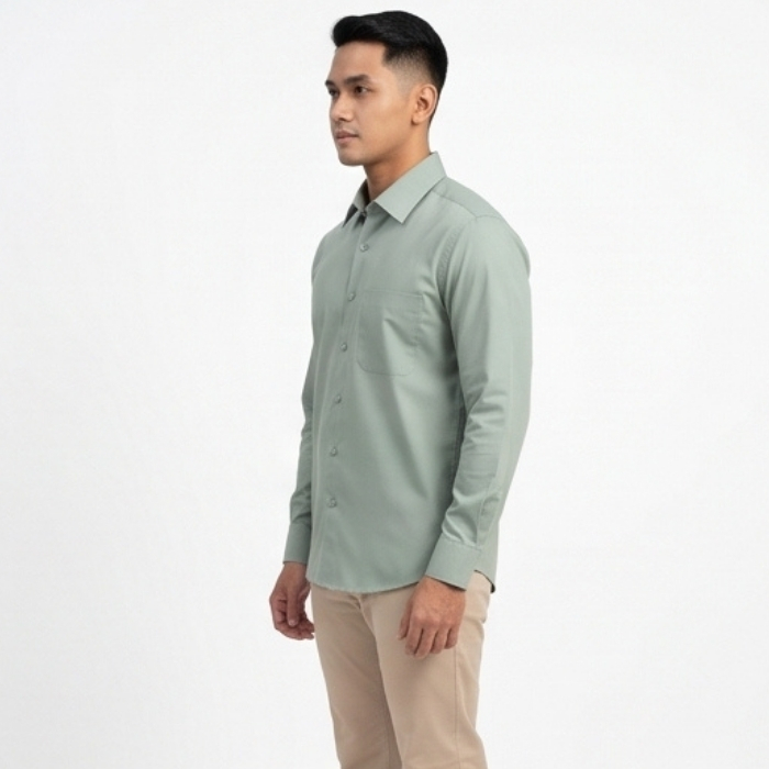 KEMEJA FORMAL LENGAN PANJANG SAGE GREEN