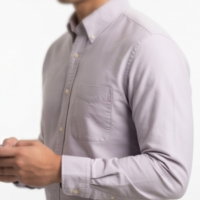 UNIQLO KEMEJA OXFORD LENGAN PANJANG LIGHT GREY