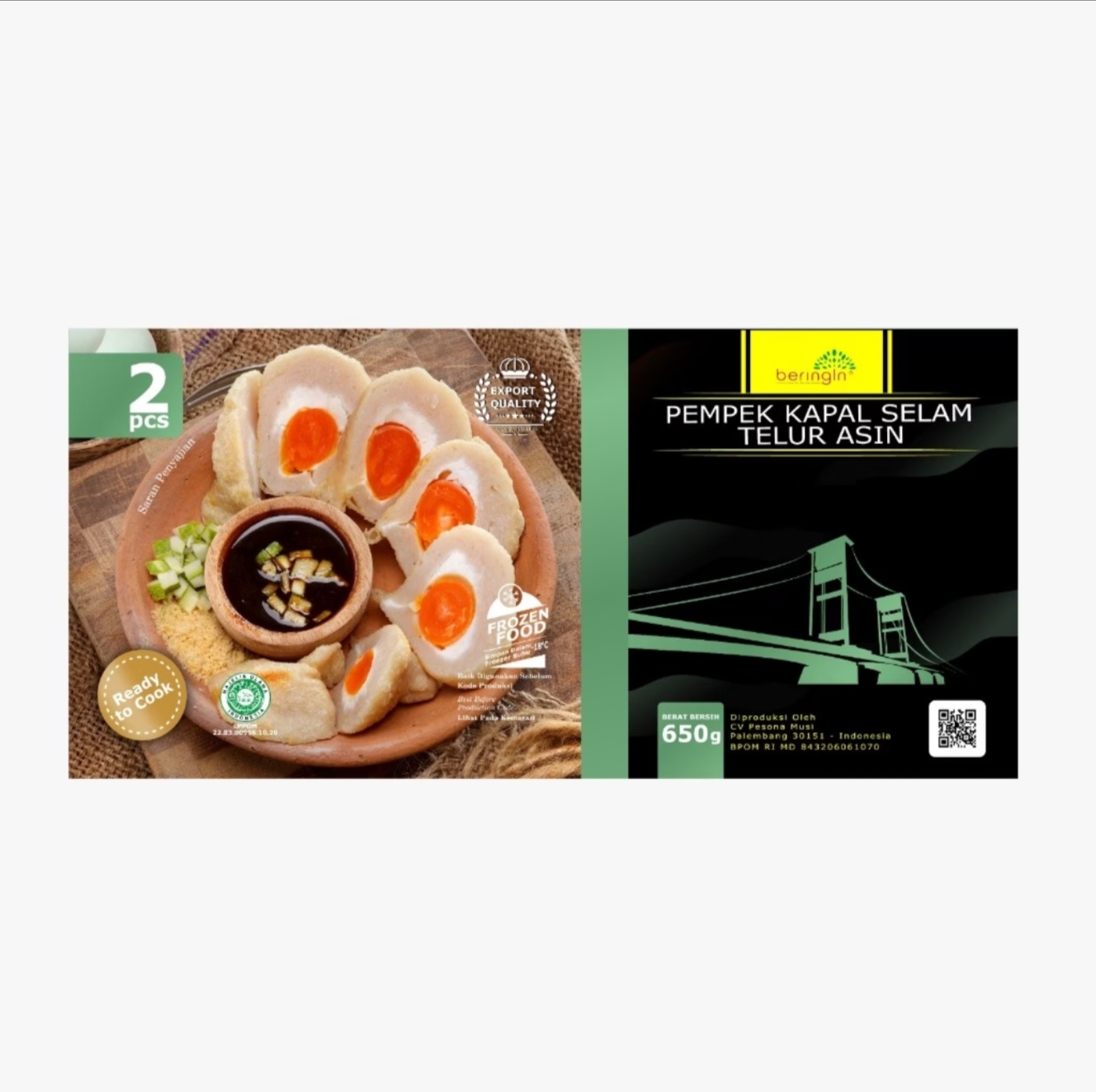 Beringin Pempek Kapal Selam Telur Asin 2 pcs