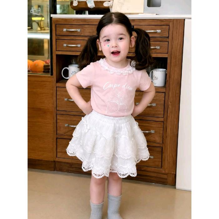 [1-4th] ROUBAO SETELAN ROK PREMIUM USIA 1-4 TAHUN - DUSTY PUTIH, NO.13 [est 4-5th] foto 3
