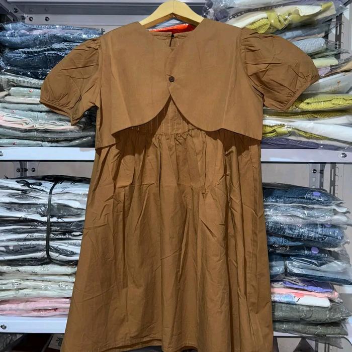 DRESS 2IN1 BKK COKLAT PREMIUM USIA 6.8.9.10 TAHUN - COKLAT, 120 foto 4