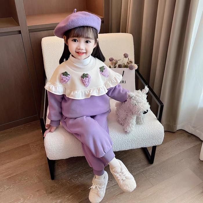 SETELAN SWEATER PREMIUM USIA 2-5 TAHUN - UNGU, S foto 5