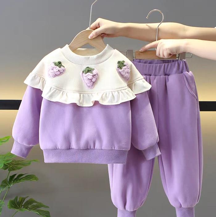 SETELAN SWEATER PREMIUM USIA 2-5 TAHUN - UNGU, S foto 9