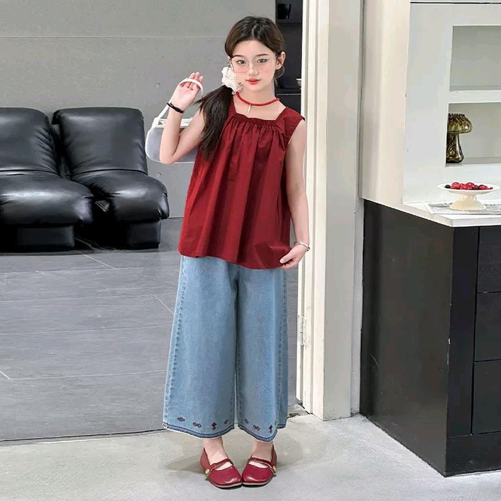 [6-9th] SETELAN KUTUNG MERAH OVERSIZE PREMIUM USIA 6-9 TAHUN - MERAH, 130 (est 6th)