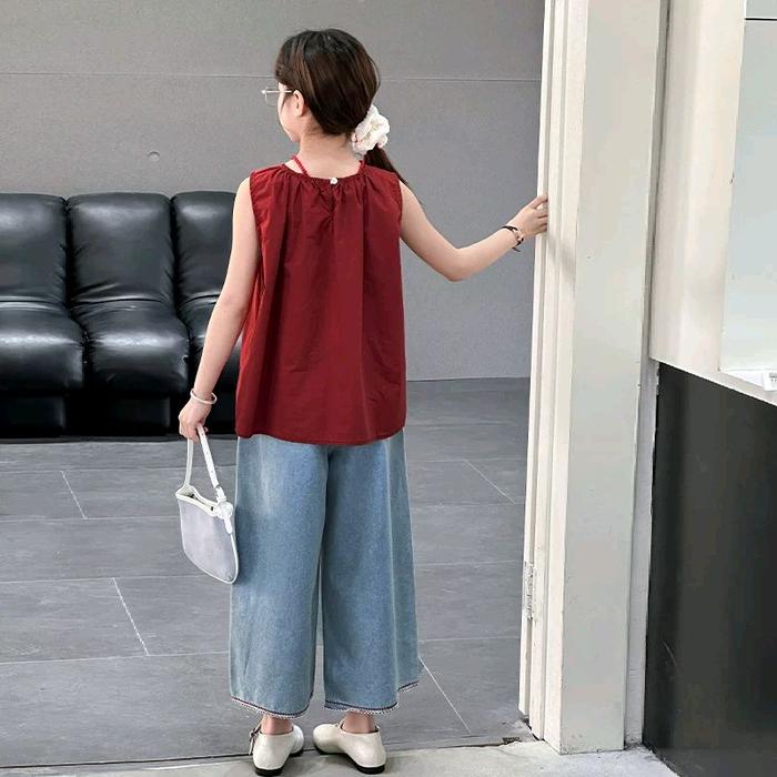 [6-9th] SETELAN KUTUNG MERAH OVERSIZE PREMIUM USIA 6-9 TAHUN - MERAH, 130 (est 6th) foto 2