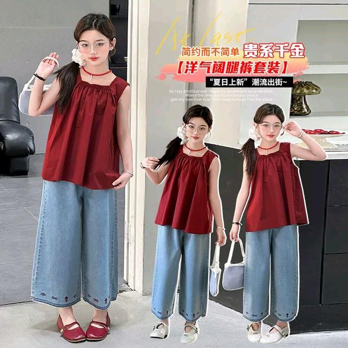 [6-9th] SETELAN KUTUNG MERAH OVERSIZE PREMIUM USIA 6-9 TAHUN - MERAH, 130 (est 6th) foto 6