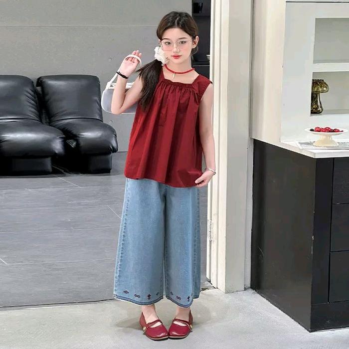 [6-9th] SETELAN KUTUNG MERAH OVERSIZE PREMIUM USIA 6-9 TAHUN - MERAH, 130 (est 6th) foto 8