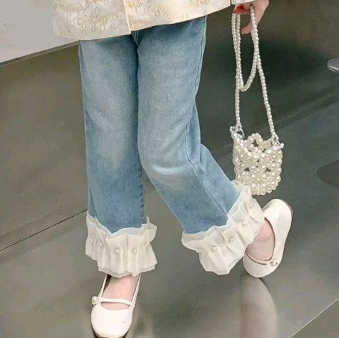 [6-13th] CELANA JEANS PREMIUM USIA 6-13 TAHUN - SNOW BLUE, 160 (PC=88 cm) foto 2