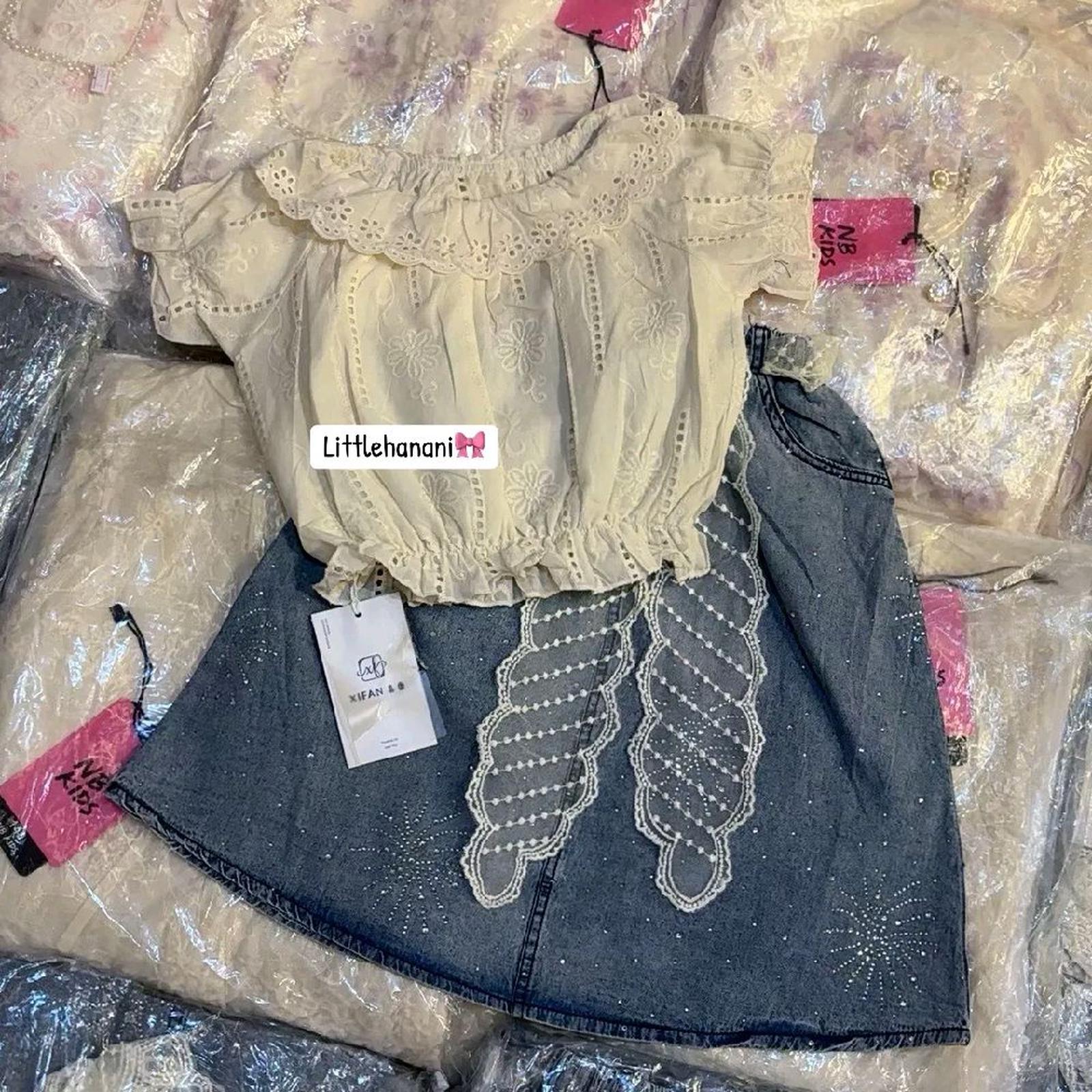 [4-8th] SETELAN ROK CROP BKK PREMIUM USIA 4-8 TAHUN - CREAM, 110/NO.5 [est 4th]