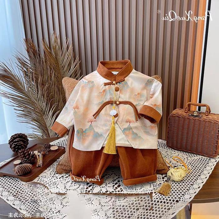 SETELAN CHEONGSAM PREMIUM USIA 5.6.7 TAHUN - CELANA MERAH, 120