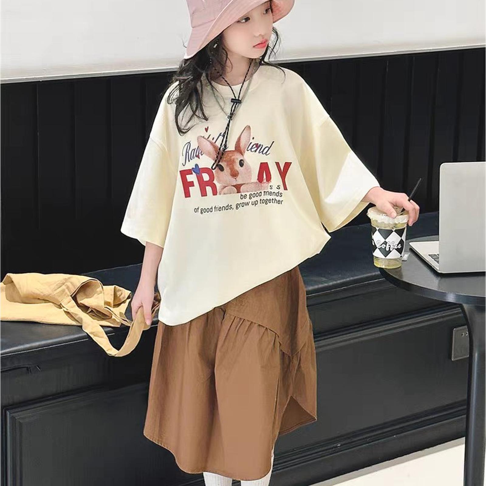 SETELAN ROK OVERSIZE PREMIUM USIA 6.8.9.10.11.12 TAHUN - CREAM COKLAT, 120
